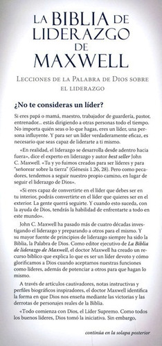 Imagen 2 de 7 de La Biblia De Liderazgo De Maxwell Rvr-1960 Manual Tapa Dura