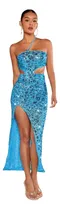 Comprar Vestido De Fiesta De Mujer Y Abertura En Pierna Lentejuela
