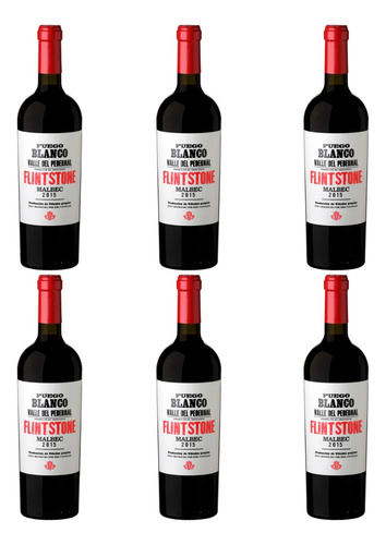 Vino Fuego Blanco Flintstone Malbec X6 Zetta Bebidas