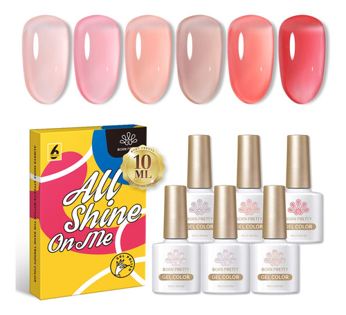 Born Pretty Jelly - Juego De Esmaltes De Uas De Gel Transpar