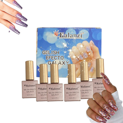 Gama De Gelish Efecto Galaxy Kalanzi Para Uñas (3 Gamas)