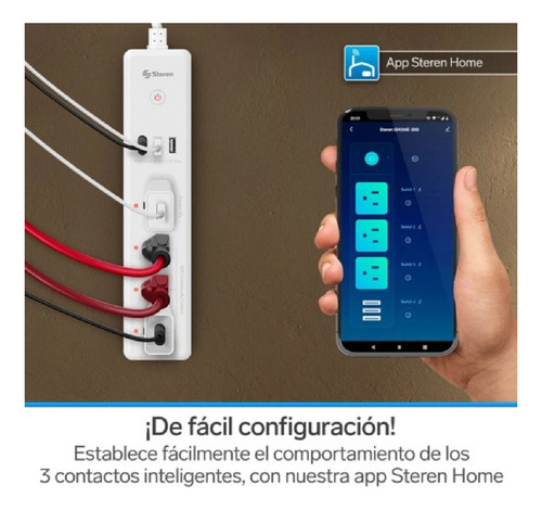 Multicontacto Wi-fi 4 Salidas Android Alexa Ios Steren Sh300