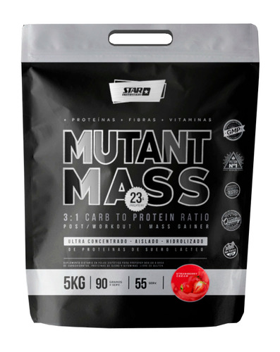 Suplemento En Polvo Star Nutrition Mutant Mass Proteínas Sabor Frutilla En Sachet De 5kg