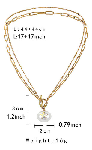 / Collar De Acero Inoxidable Con Forma De Estrella De