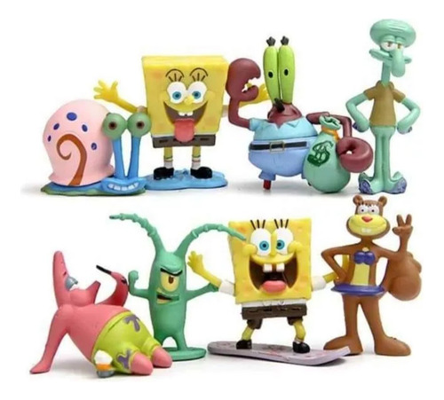 Figuras Bob Esponja Set De 8 Unidades Calidad Santiago