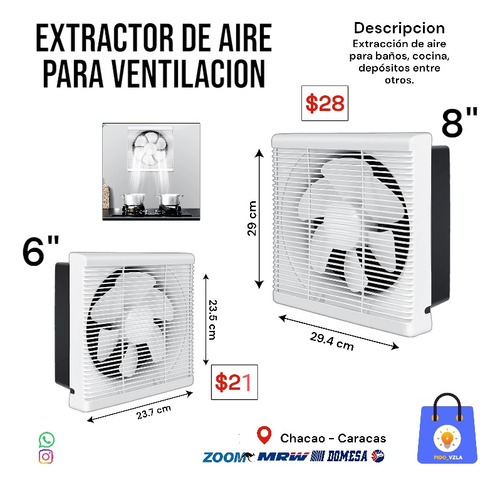 Extractor De Aire Para Ventilación De Diferentes Pulgadas