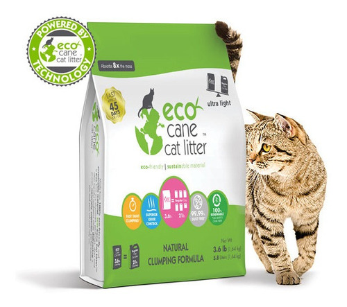 Arena Gato Aglomerante Eco Cane Cat Litter 3,28kg + Regalo