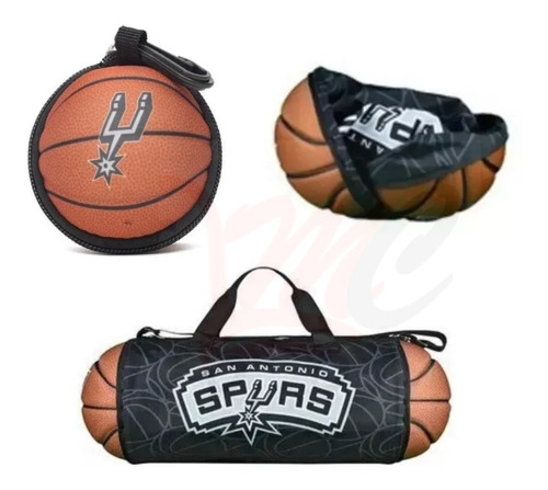 Bolsa Mala Esportiva/bola San Antonio Spurs Basquete Nba Cor Preto