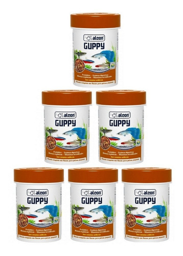 Kit 5 Unidades Alcon Ração Para Peixes Guppy 20g