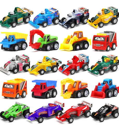 Coche De Tracción Hacia Atrás, Juego De 20 Piezas De Mini Ca