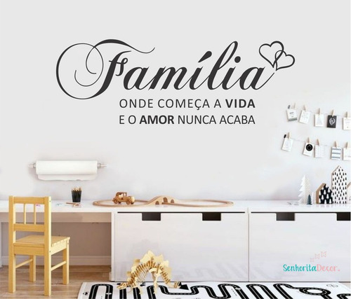 Adesivo De Parede Família Frase Quarto Sala