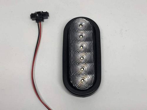 Un Rojo 6 Led  Oval Lente Transparente Stop Turn Tail Light