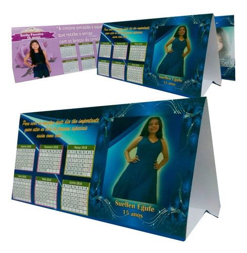 Imagem 2 de 10 de 1300calendário (n)personalizado Convite 15 Anos C/ Embalagem