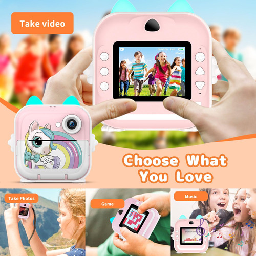 Cámara De Impresión Instantánea Misirun Para Niños Con Vídeo
