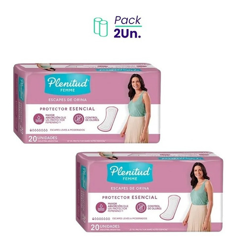 Protector Esencial Adulto Plenitud Femme X20u Pack X2u