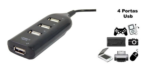 Imagem 2 de 6 de Extensor Usb Hub 4 Portas Extensão 2.0 Pra Pc Notebook Etc