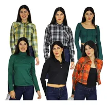 Comprar Lote Paca Blusas Manga Larga Dama Moda 15 Pzas Ropa Premium 