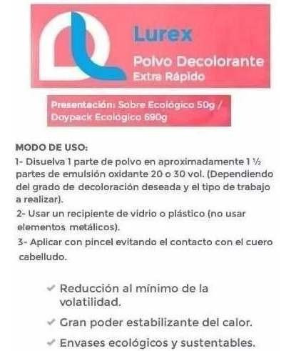 Polvo Decolorante Lurex Extra Rapido Nov Profesional 690 Grs