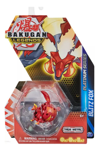 Juguete Tranformable Redondo Zorro Rojo Bakugan Platinum 