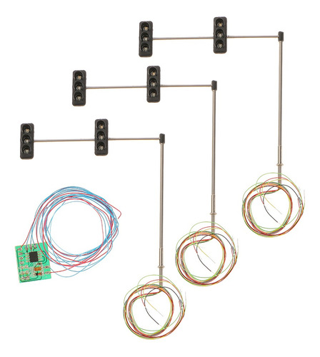 3pcs Modelo 70mm Luces De Señales Semáforo De Tráfico