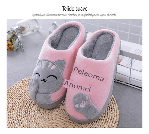 Lindas Y Gato Cómodas Pantuflas Calzado Dama Pantuflas Mujer
