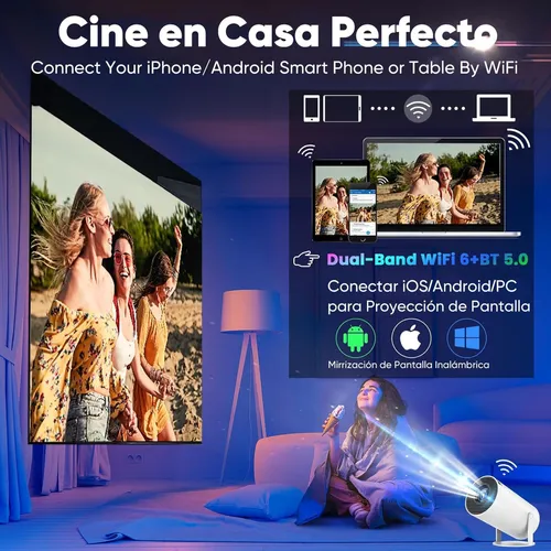 Proyector mini JR Proyector Profesional HY300 8000lm blanco