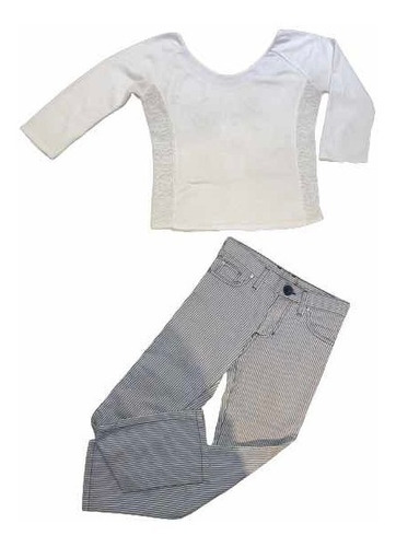 Combo Niña Talle 8: Jean Kosiuko + Remera Con Encaje