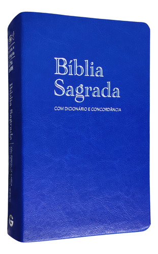 Biblia Sagrada Rc Dicionario E Concordancia Letra Gigante Capa Luxo Azul Com Indice Lateral Palavras De Jesus Em Vermelho