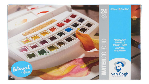 Acuarela En Pastillas Van Gogh Set 24 Tonos Botánicos Color Multicolor