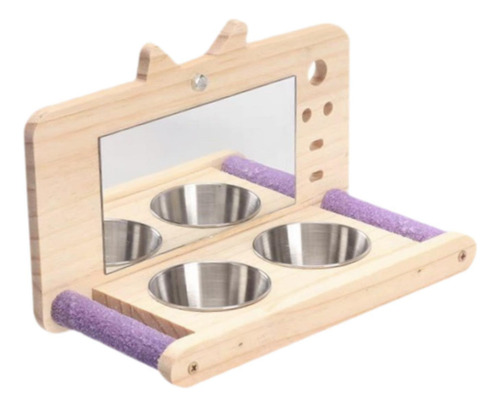 Perca De Loro De Pájaros, Accesorios De Jaula Con Tazas De