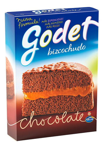 Bizcochuelo De Chocolate Godet Pre Mezcla X 480 Gr