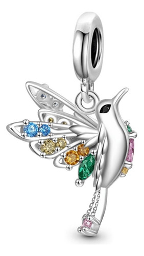 Charm Plata S925 Dije Para Pulsera Colibri 3