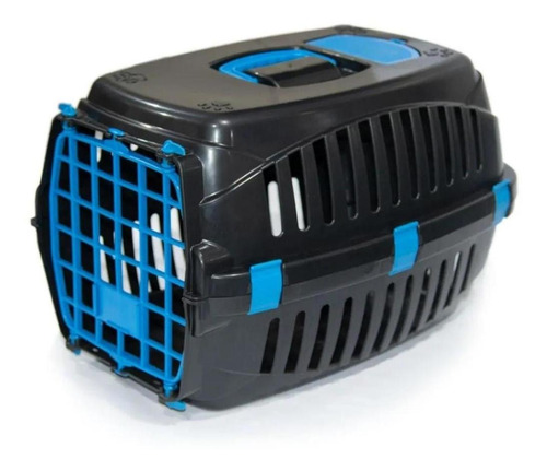 Caixa De Transporte Para Cachorro Gato Christino Pet Nº2 Cor Black/azul