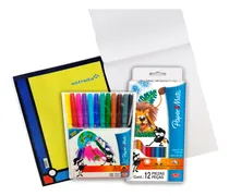 Comprar Combo Marcadores + Colores Paper Mate +block De Dibujo 80hoj