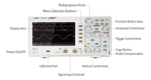 Osciloscopio Digital Sds1102 Owon Owon Oscilómetro De 2 Cana