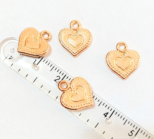 20 Dijes Dije Corazón Pequeño! Dorado Corazones 1,2x1cm