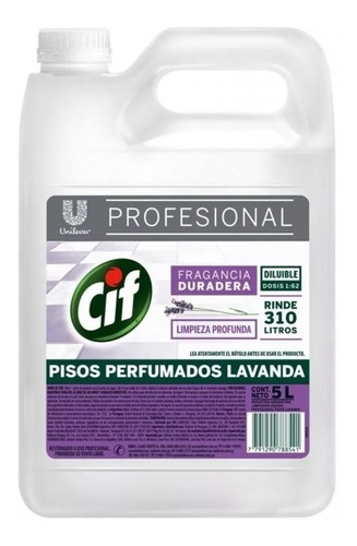 Cif Limpiador De Pisos Lavanda Unilever Profesional 5 Lts