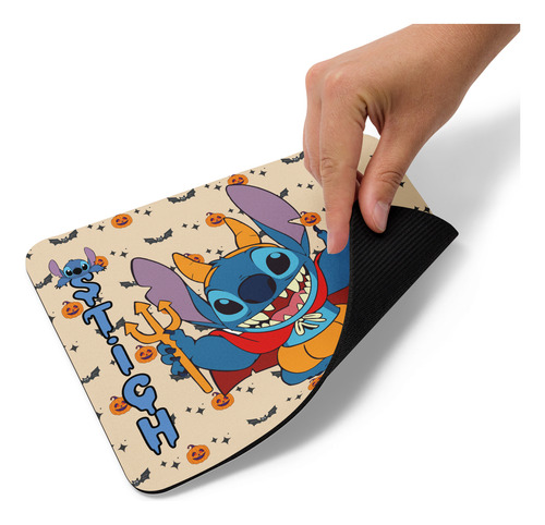 Mouse Pad Svart Diseño Stich Diablito Halloween