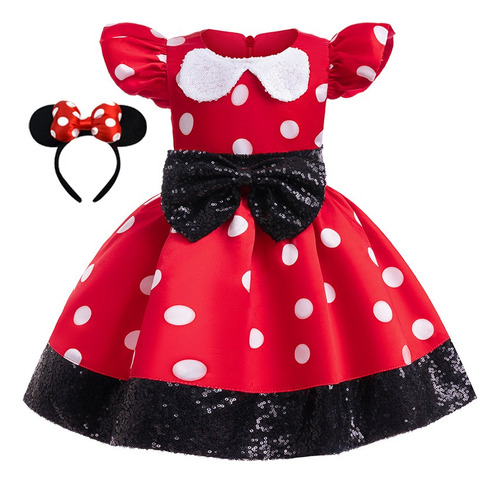 Disfraz De Mickey Mouse Para Niñas Halloween Navidad Carnaval Lunares Fiesta De Cumpleaños Disfraz Con Diadema 