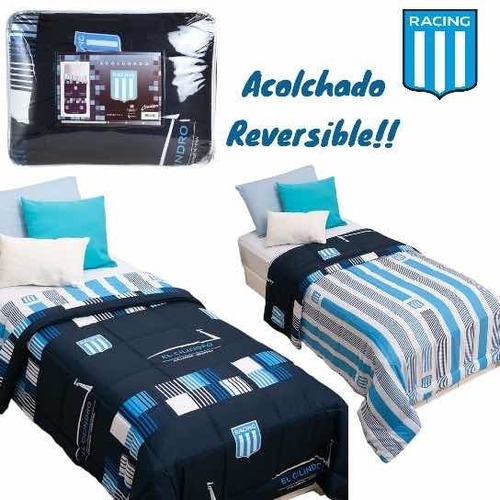 Acolchado Racing Club De Avellaneda Twin Reversible + Suaves