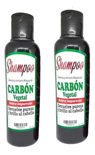 2 Shampoo Natural De Carbón 500ml Elimina Impurezas