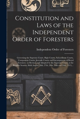 Libro Constitution And Laws Of The Independent Order Of F...