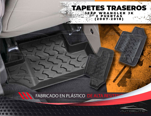 Imagen 5 de 7 de Tapetes Jeep Jk Wrangler 2 Puertas Traseros Uso Rudo 07-18