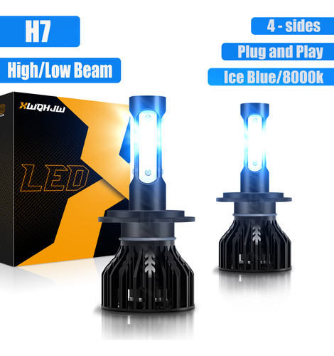 Focos Led H7 Azul Hielo Para Ducati Monster 1100 2009-2013