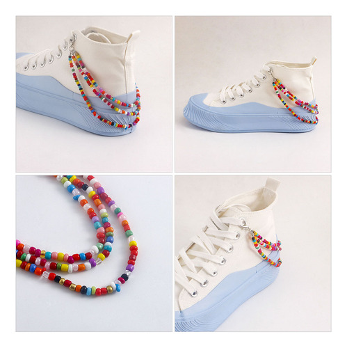 Par De Cadenas Para Zapatos Con Cuentas Multicapa, Accesorio