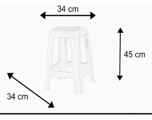 Kits De 8 Banqueta Plástica Prestimix