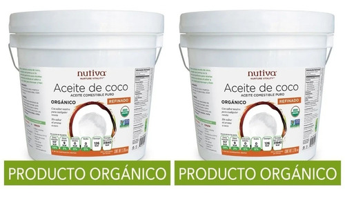 Aceite De Coco Organico 2 Cubetas De 3.79 Lts