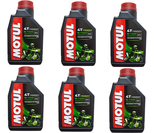 Aceite Motul 5100 4t 15w50 Semisintetico X6 Unidades Antares