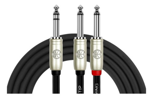 Cable Kirlin Plug Estereo 1/4 A 2 Plug 1/4 Mono Y336pr 1m