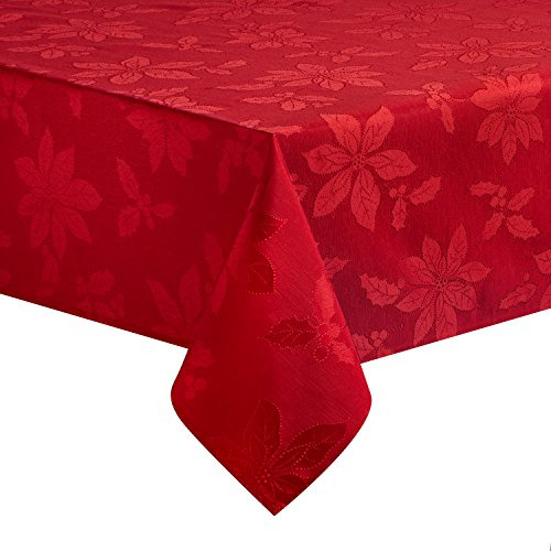 Mantel De Damasco Legacy Poinsettia De Benson Mills (rojo, R